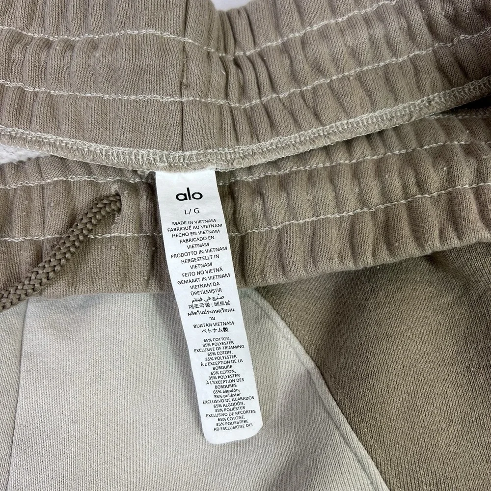 Alo Yoga Make Waves Sweatpants L Oversized Ivory Beige Gravel Atheletic